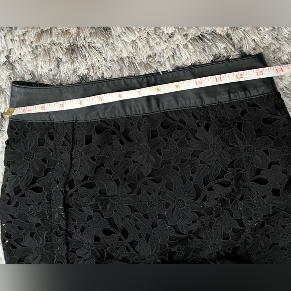 Lamarque Long Leather Lace Black Skirt - Picture 14 of 15